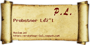 Probstner Lél névjegykártya